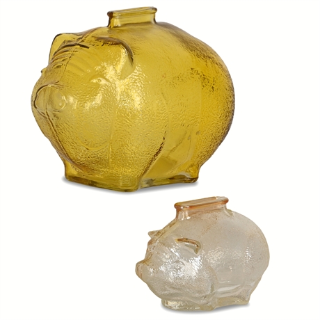 Vintage Glass Piggy Banks