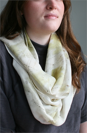 Susan Polka 'Silk and Wool Eco-Printed Scarf'
