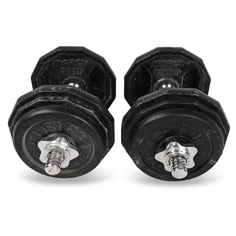 🏋️‍♂️ Weider & Marcy Grip Adjustable Dumbbell Set – 40 lb Total, Cast Iron