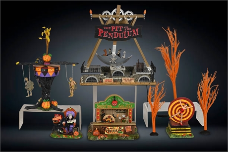 Dept. 56 and Lemax Halloween Spooky Carnival Rides" Lights Up