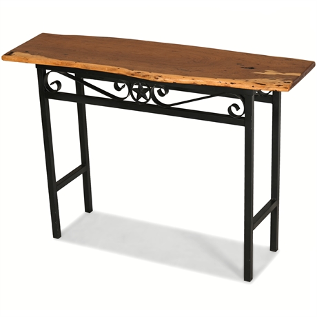 Mesquite Console Table with Iron Base