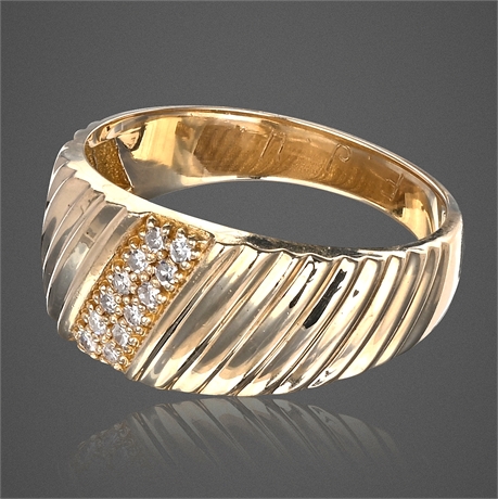 Men’s 10K Yellow Gold Diamond Cluster Ring – Size 11.5, 6.48g
