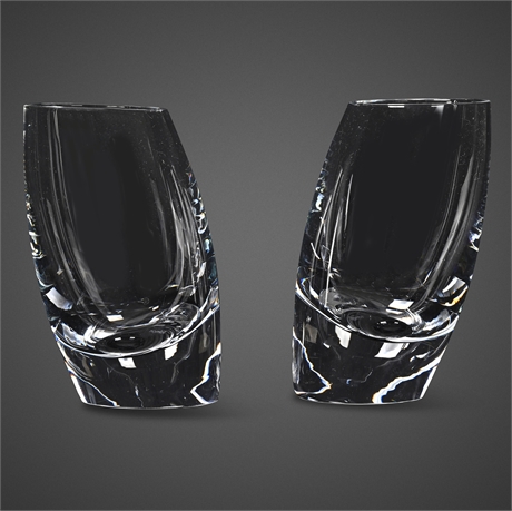 Pair Nambe Tilt Shot Glasses