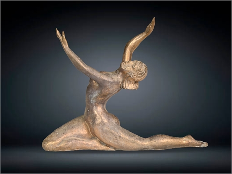 Art Nouveau Cast Nude Figure