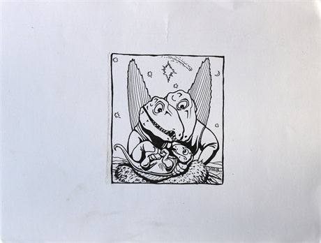 'Dimetrodon' Christmas Card - Bob Diven Original