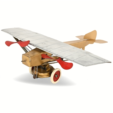 Vintage Tin Wind-Up Airplane — “Pat’d Made in USA,” c.1930s, Tested, Original