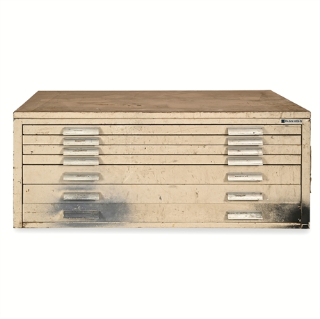 Plan Hold Steel Flat File Cabinet — 7-Drawer Architect's Map & Tool Chest