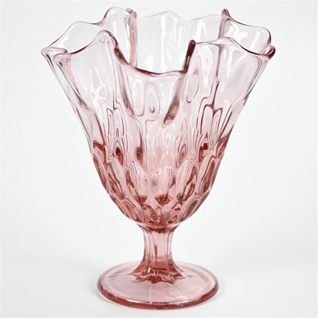 Fenton Colonial Pink Ruffled Edge Vase