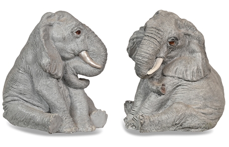 9" Cast Resin Elephant Sculptures