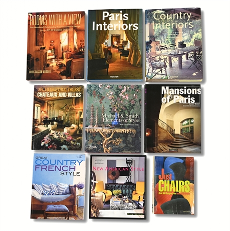 Interior Design & Architecture Books Lot (9) – Paris, Country, Style