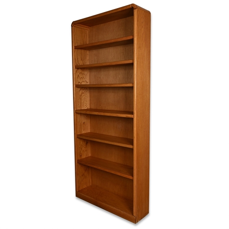 7' Tall Oak Bookcase – 6-Shelf, Adjustable Design