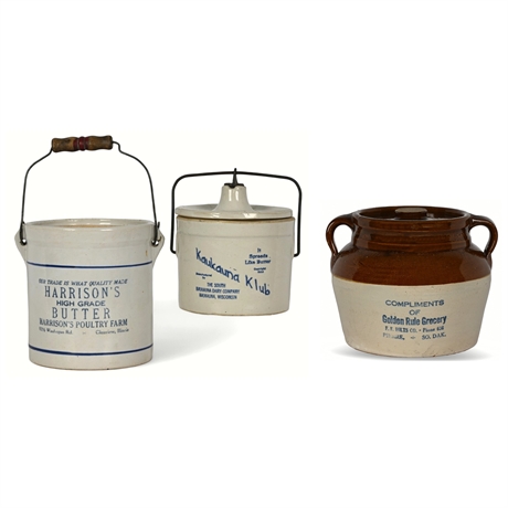 Antique Advertising Stoneware Crock Collection