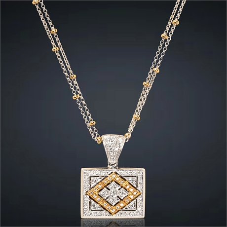 18K Diamond Necklace and Pendant Set