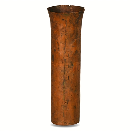 Primitive Forged Copper Bud Vase