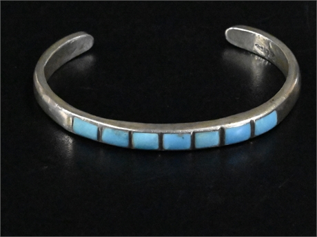 Sterling Silver & Turquoise Inlay Cuff