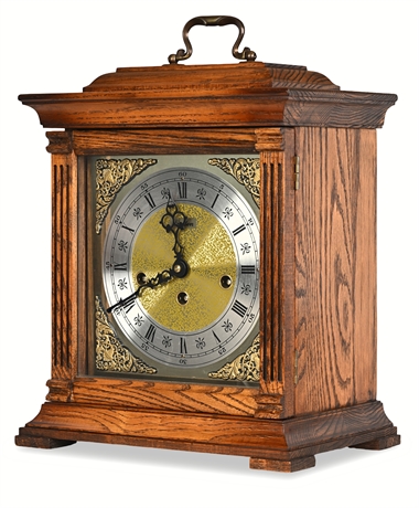 Linden Oak Bracket Clock — Triple-Chime, W. German Movement