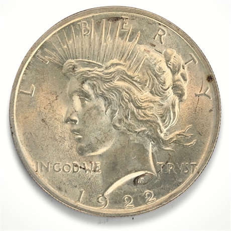 1922 Peace Silver Dollar – Philadelphia Mint – Bright Uncirculated