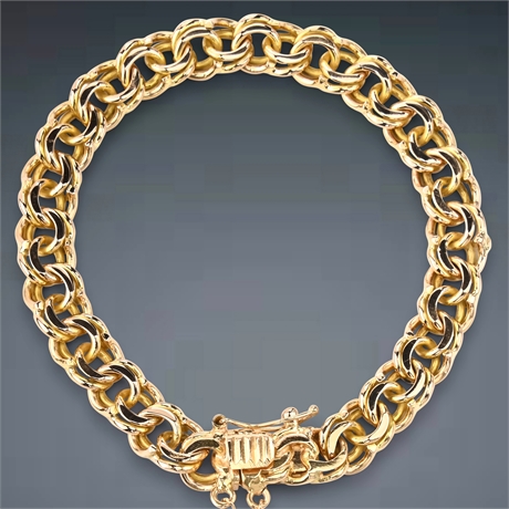 Antique 18K Gold Bismark Link Bracelet