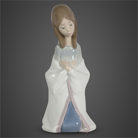 Lladró Virgin Mary Figurine #4671 Retired Porcelain Spain w/ Box