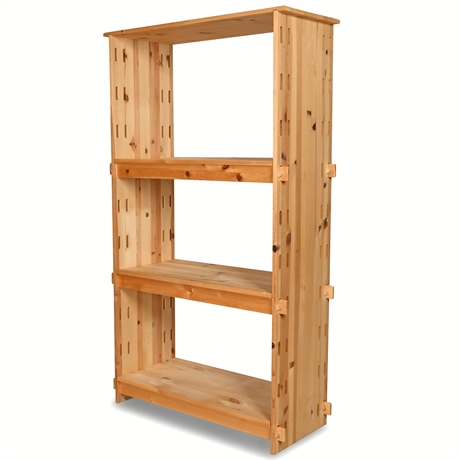 90's Solid Wood Modular Shelving System