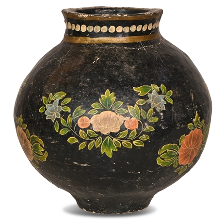 Antique Chinese Paper Mache Globe Vase
