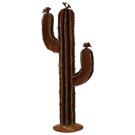 4' Iron Saguaro Yard Sculpture