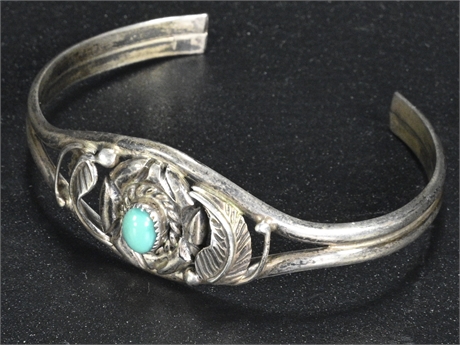 Sterling & Turquoise Cuff by Mike Davis