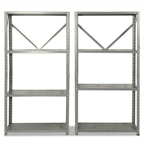 Pair 59.5" Steel Shelving Units