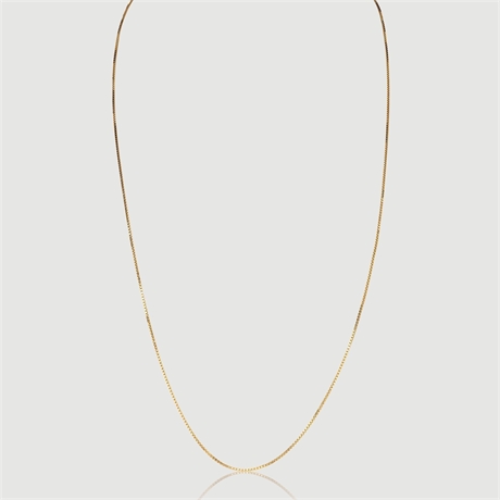 14K Italy Gold Box Link Chain Necklace 30" – 9.0g