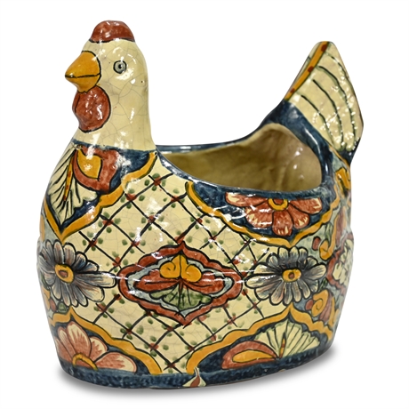 9.5" Casal Decorative Mexican Pottery Chicken Planter
