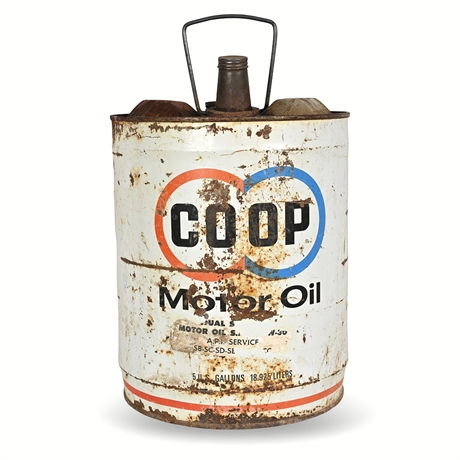 CO-OP Motor Oil 5-Gallon Can, Farmland Industries, Kansas City