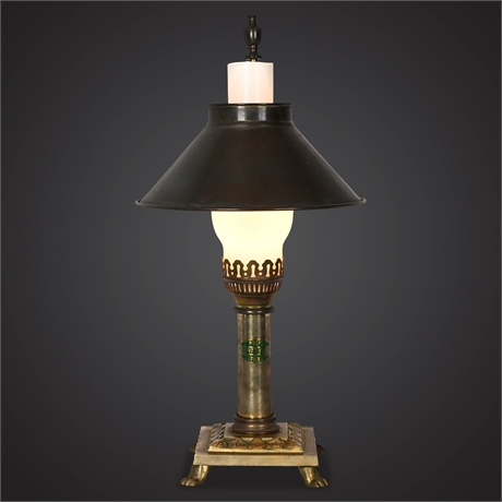 Paris–Orient Express Brass Lamp – Adjustable Shade, Claw Feet