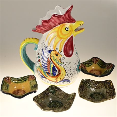 Ceramic Rooster Pitcher Plus