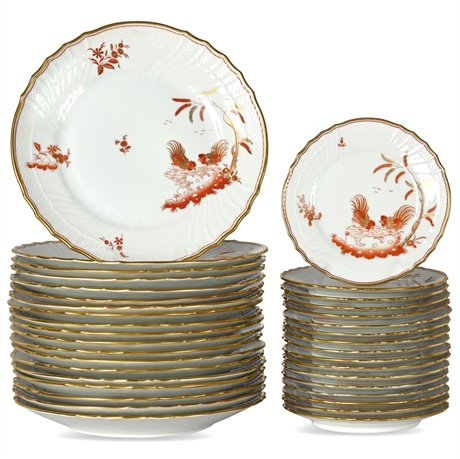 Richard Ginori "Siena" Dinner and Salad Plates (Set of 36) with Gold and Rust De