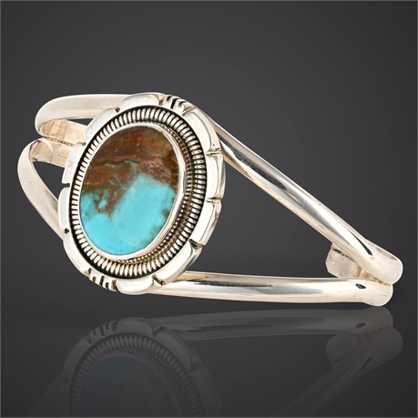 Wydell Billie Navajo Sterling Silver & Turquoise Cuff Bracelet – 22.2g