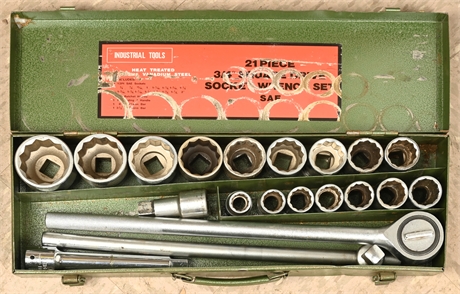 21 Piece 3/4" Square Drive Socket Wrench Set SAE