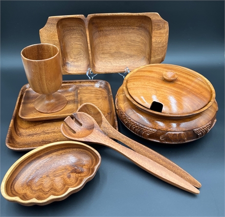 MONKEY WOOD SERVING SET