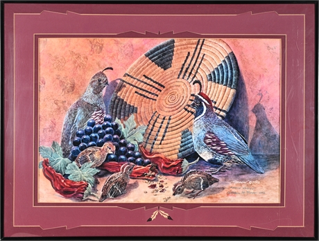 Kathleen Morrow “Mesilla Harvest” Signed Lithograph — Framed & Matted, 2002