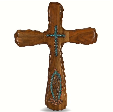 Turquoise Inlaid Cross by A. Dinkel