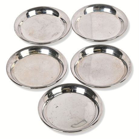 Cartier Sterling Silver Coasters, Set of 5 — 2 7/8", 140g