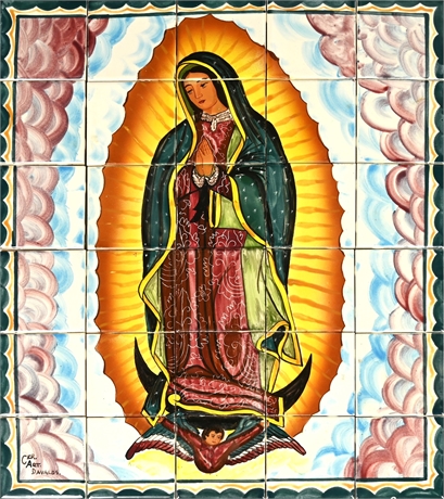 Virgen de Guadalupe Mosaic in Tile