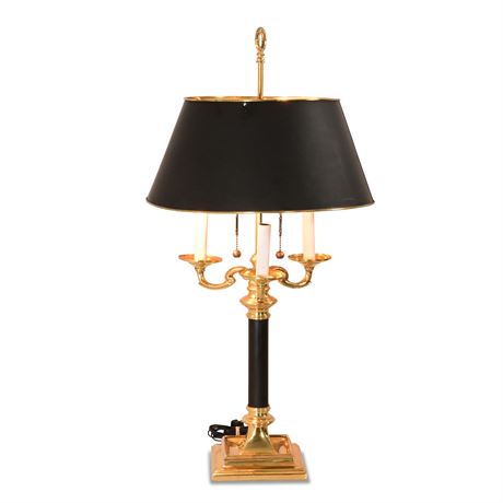 Brass Bouillotte with Brass Shade Table Lamp