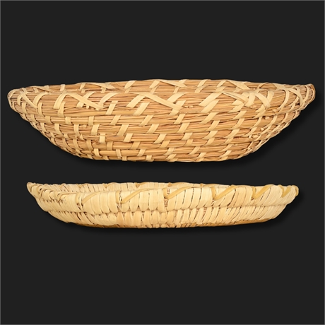 Pair Papago Tohono O’odham Coiled Basket Bowls