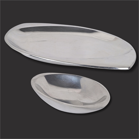 Nambe Aluminum Bowls #509 & #692 – Mid-Century Modern Pair