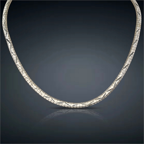 Vintage Machined Silver Necklace