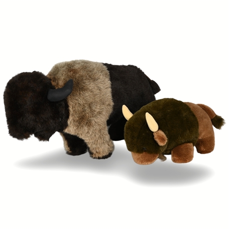 Vintage "Bison" Plush Duo by Giant Star and Kathy's Kreations