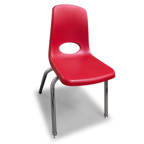 ECR4Kids Red Plastic School Chair – Chrome Legs