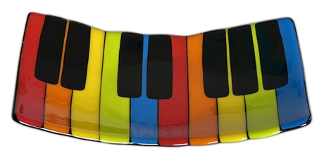 "Piano" Fused Glass Dish by Lisa Becker