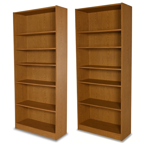 Pair 72" Functional Bookcases