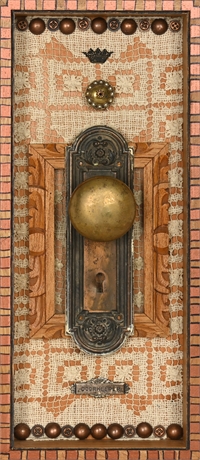 Vickie Morrow Assemblage “The Doorkeeper” – Mixed Media Wall Art